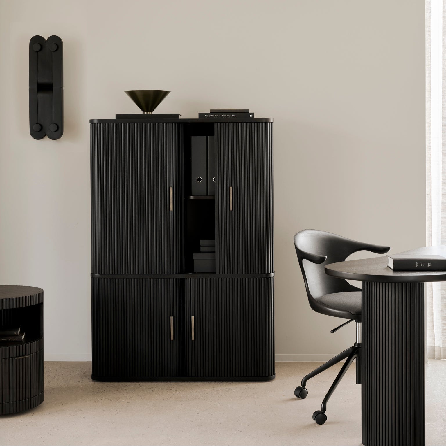 Ethnicraft Roller Max Filing Cabinet, FSC-certified solid wood furniture by Belgian brand
