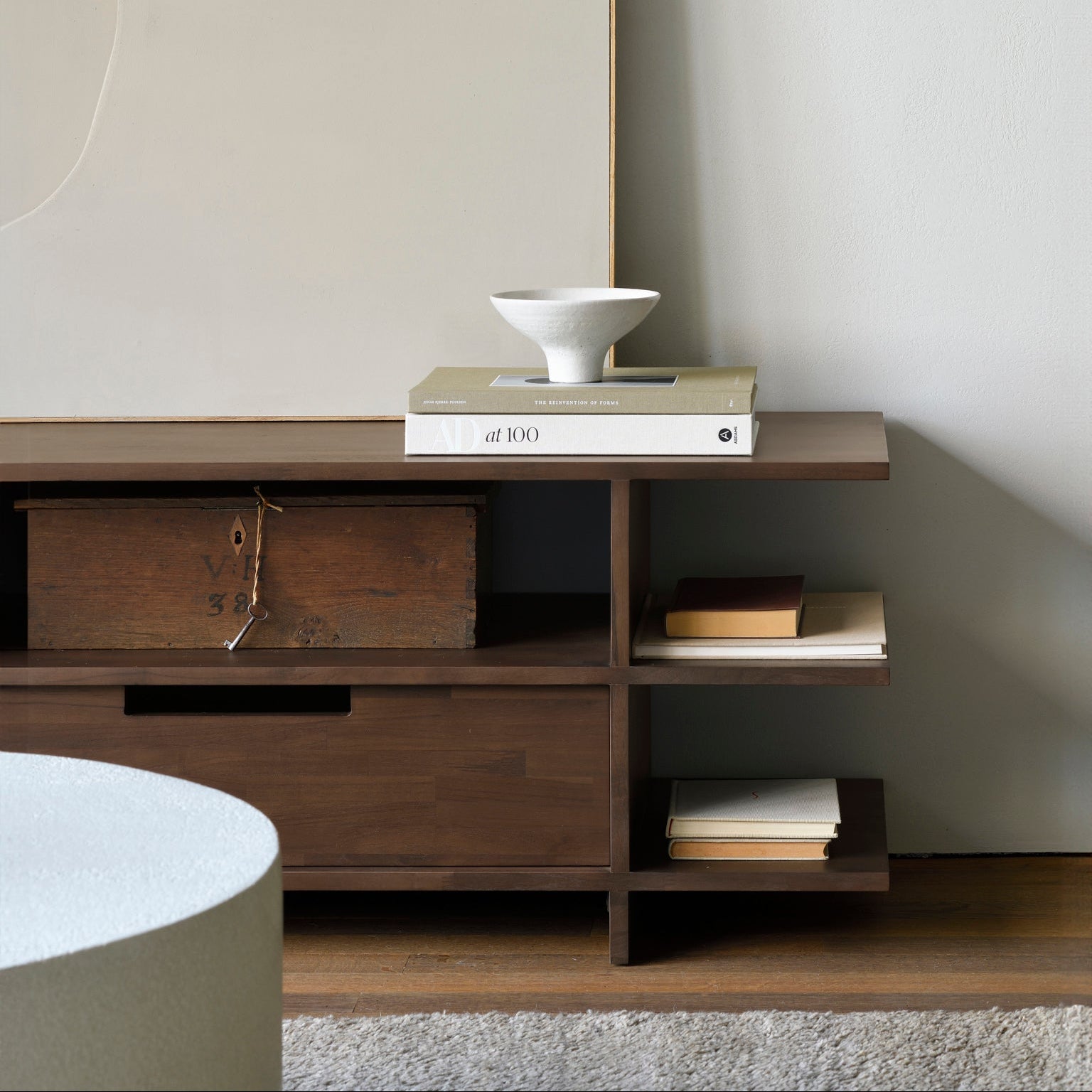 Ethnicraft Kabuki TV Cupboard in teak, FSC-certified solid teak with varnished finish