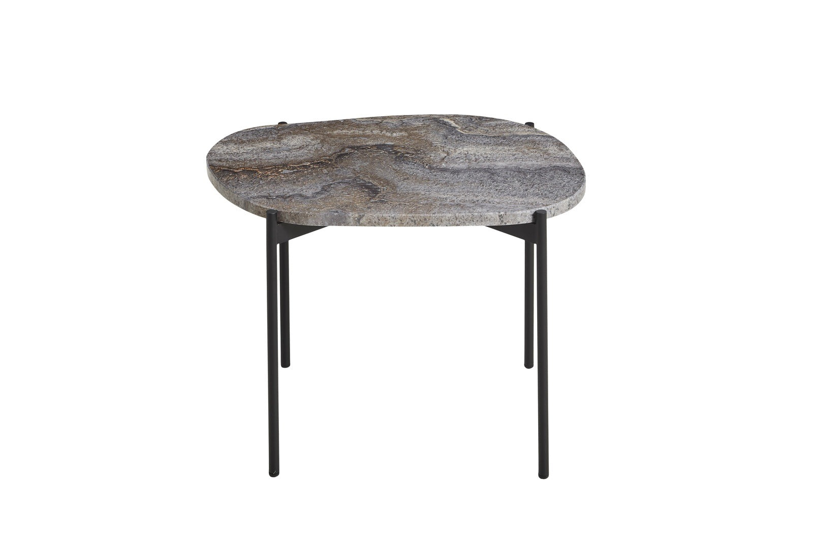 La Terra medium table grey finish by Woud, eco friendly stone furniture crafted by Comosum
