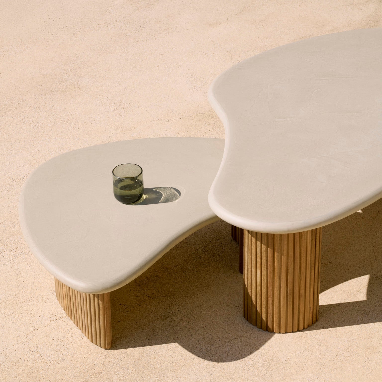 Ethnicraft Boomerang Outdoor Coffee Table in teak, FSC-certified solid teak