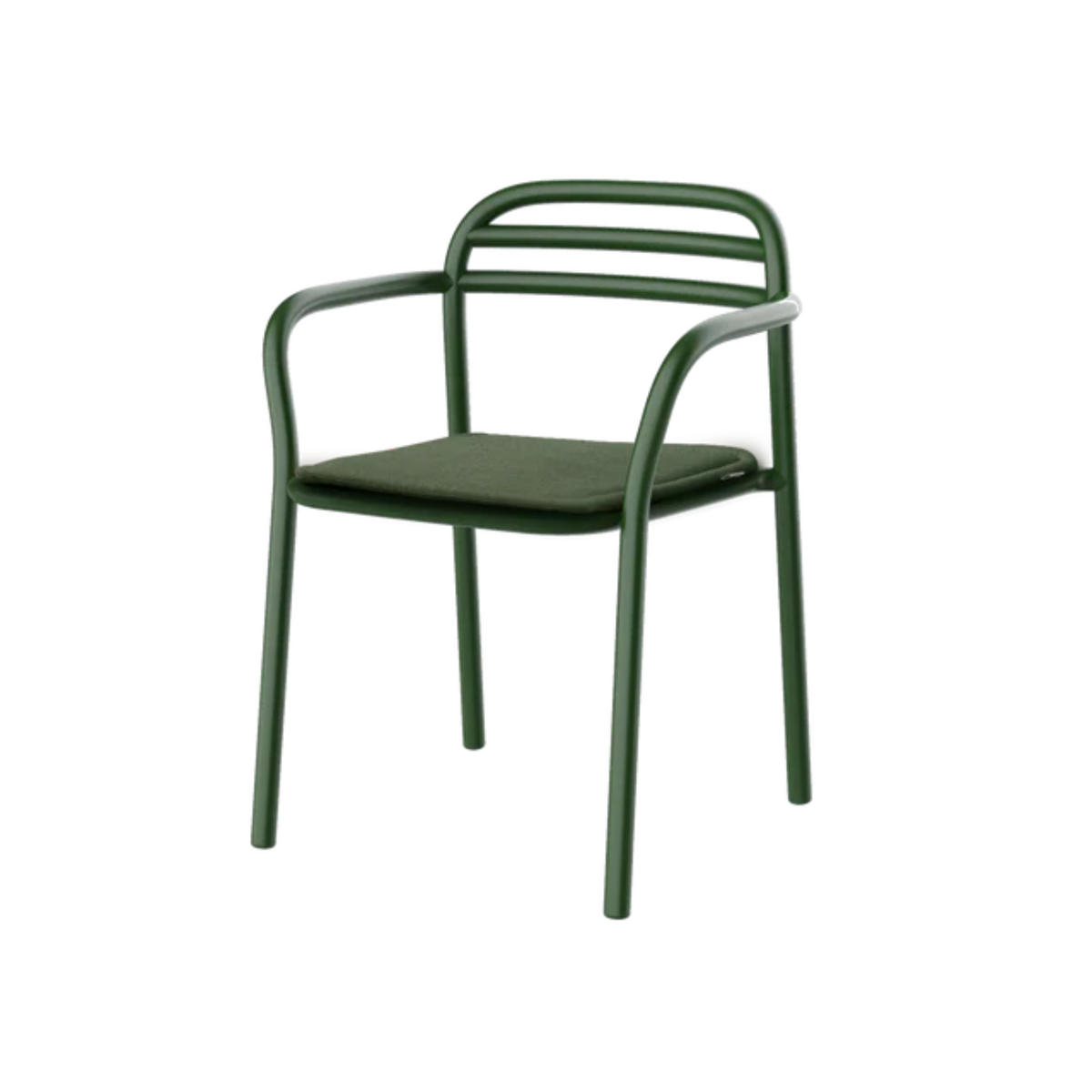 Cane-line Bliss Armchair in Dark Green with Light Green cushion, aluminum