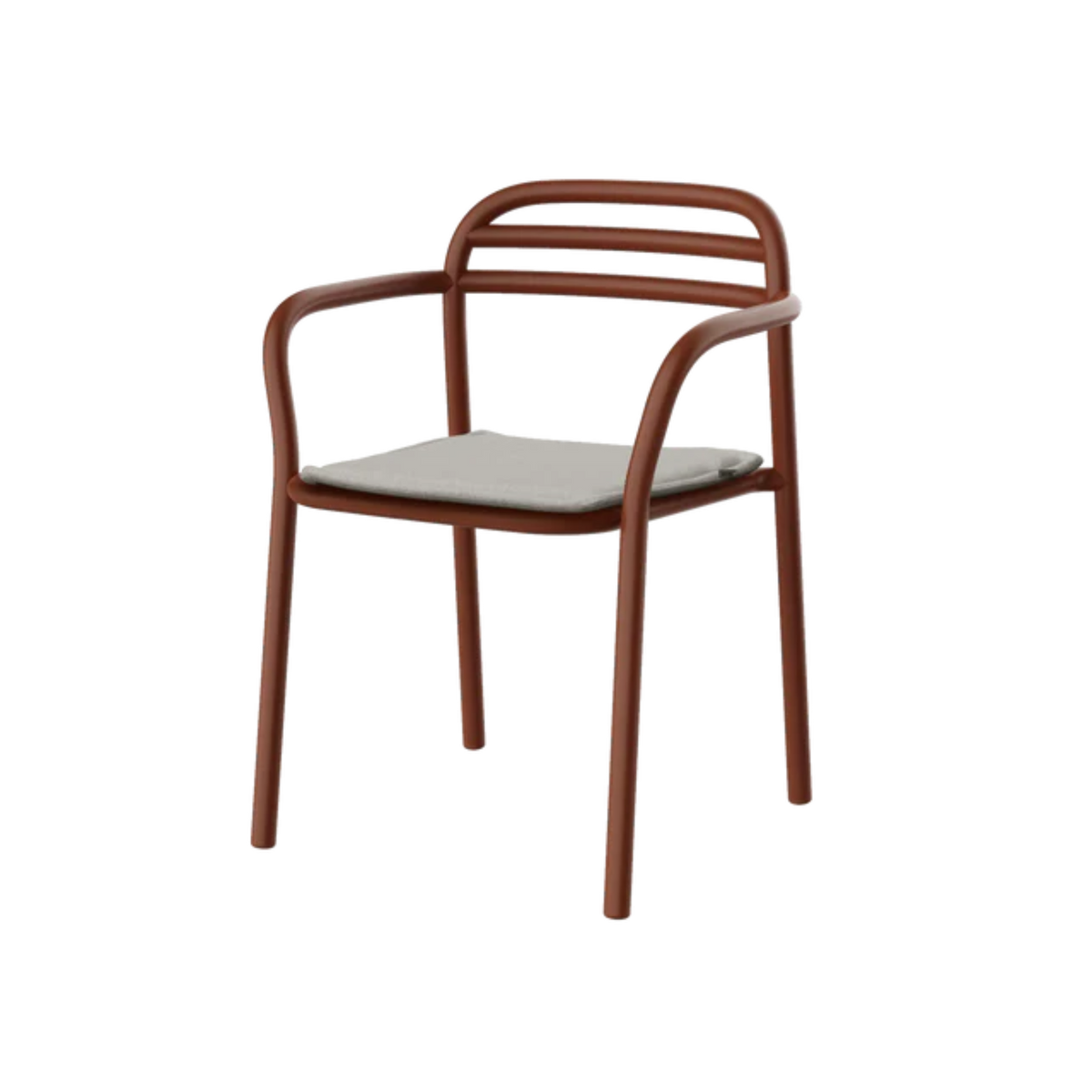 Cane-line Bliss Armchair in Desert red with Sand cushion, aluminum