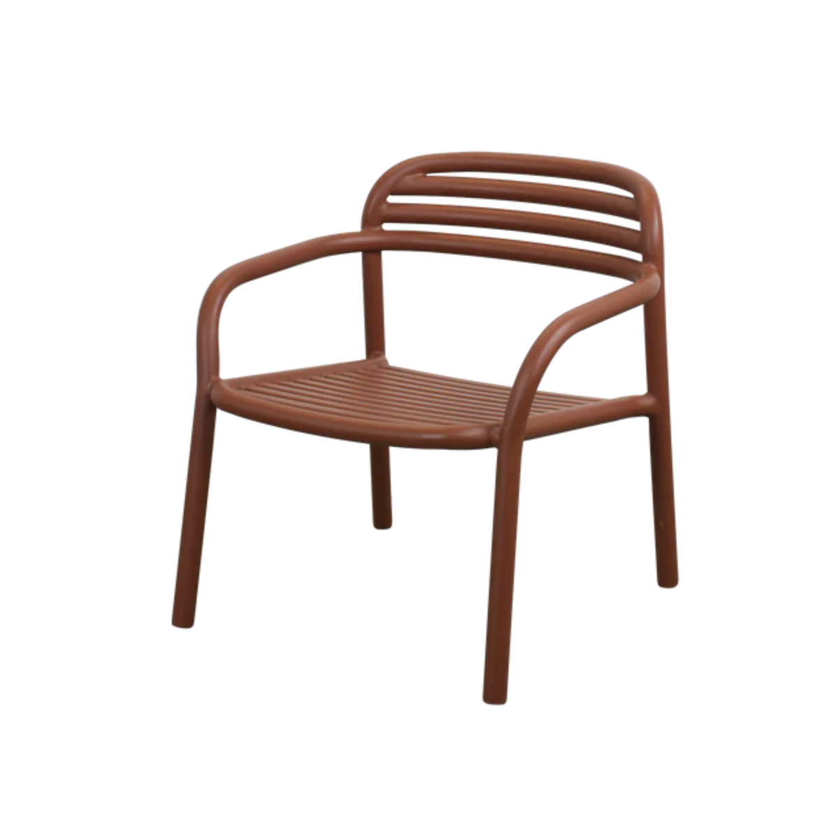 Cane-line Bliss Lounge Chair, Stackable in Desert Red, no cushion, aluminum
