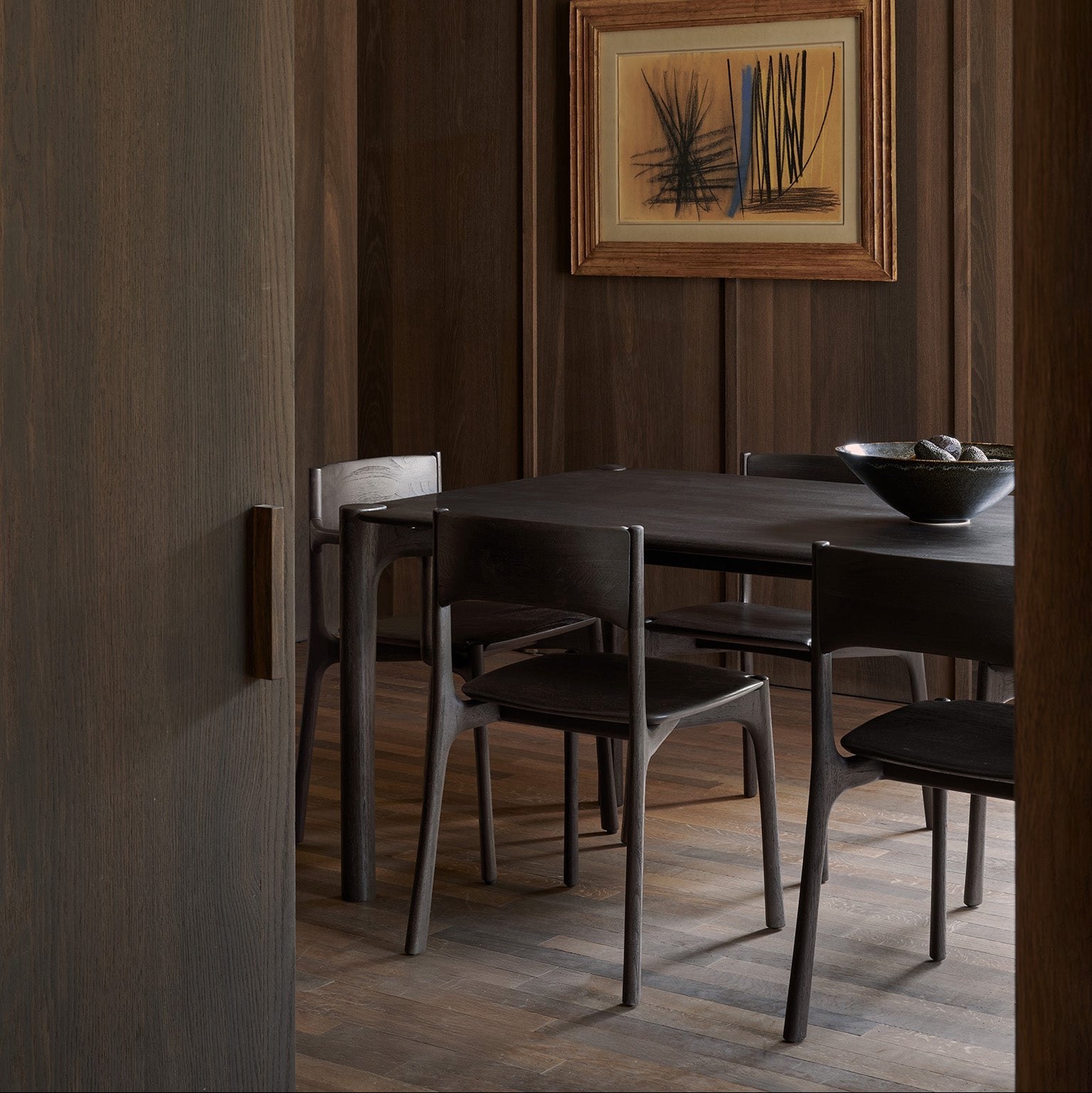 Ethnicraft Pi Dining Chair styled in a dining room