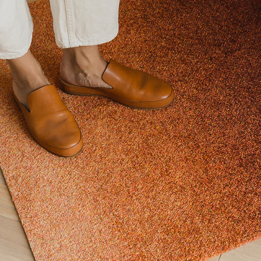 Heymat Dis Doormat in Rust, recycled PET yarn doormat, Norwegian sustainable design