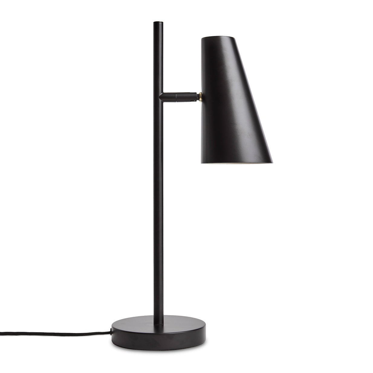 WOUD Cono Table Lamp in black powder-coated steel designed by Bahar Mehrabani, Danish design