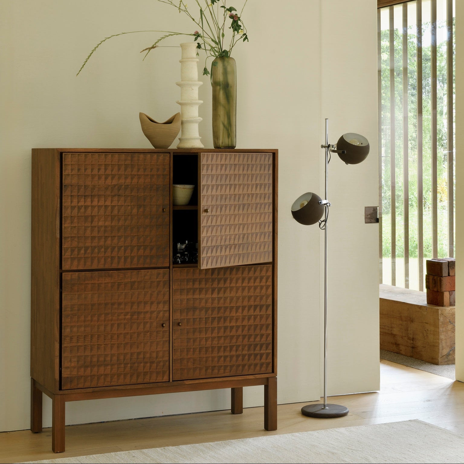 Ethnicraft Sono Cupboard in teak, FSC-certified solid teak with varnished finish