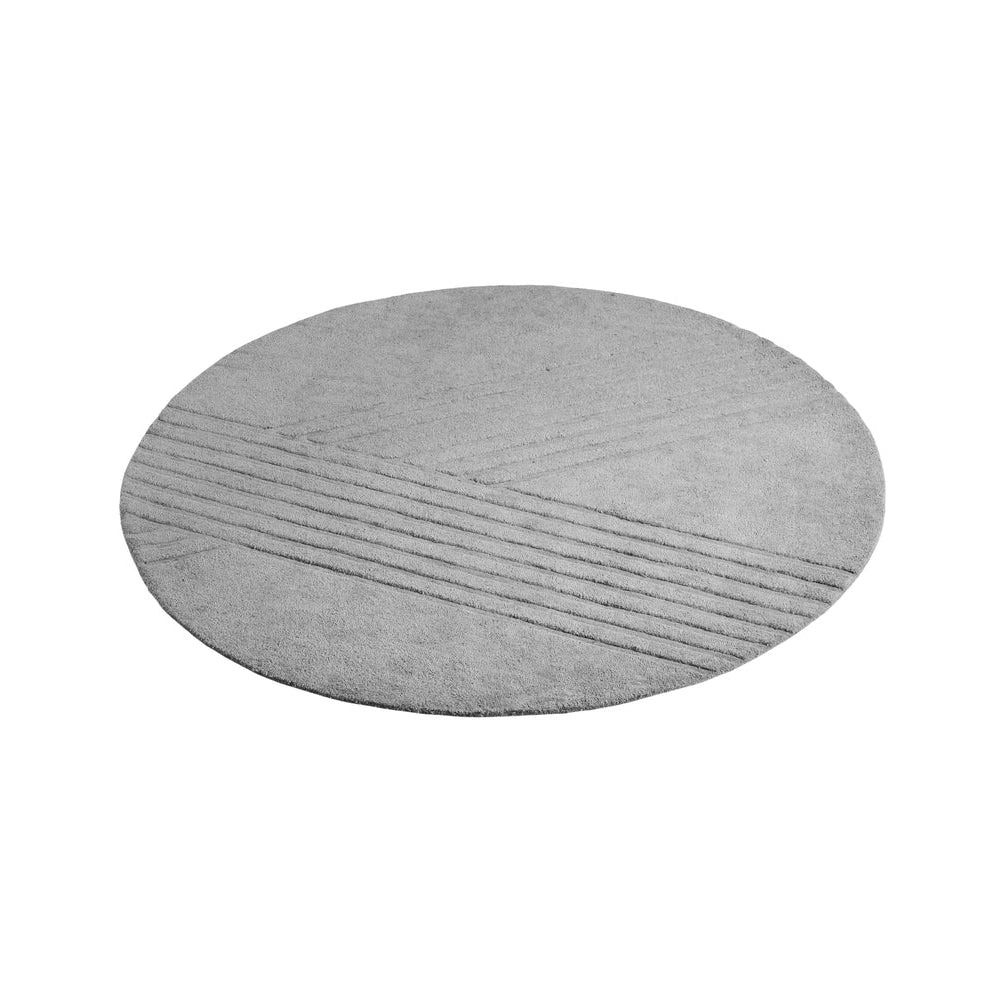 WOUD Kyoto Round Rug in grey hand-tufted wool designed by Studio Tolvanen, Danish design