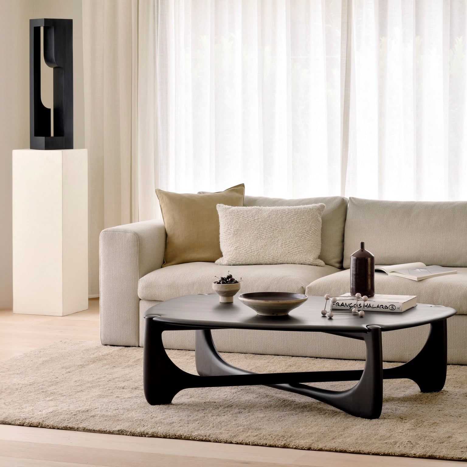 Ethnicraft Pi Coffee Table, FSC-certified solid wood furniture by Belgian brand