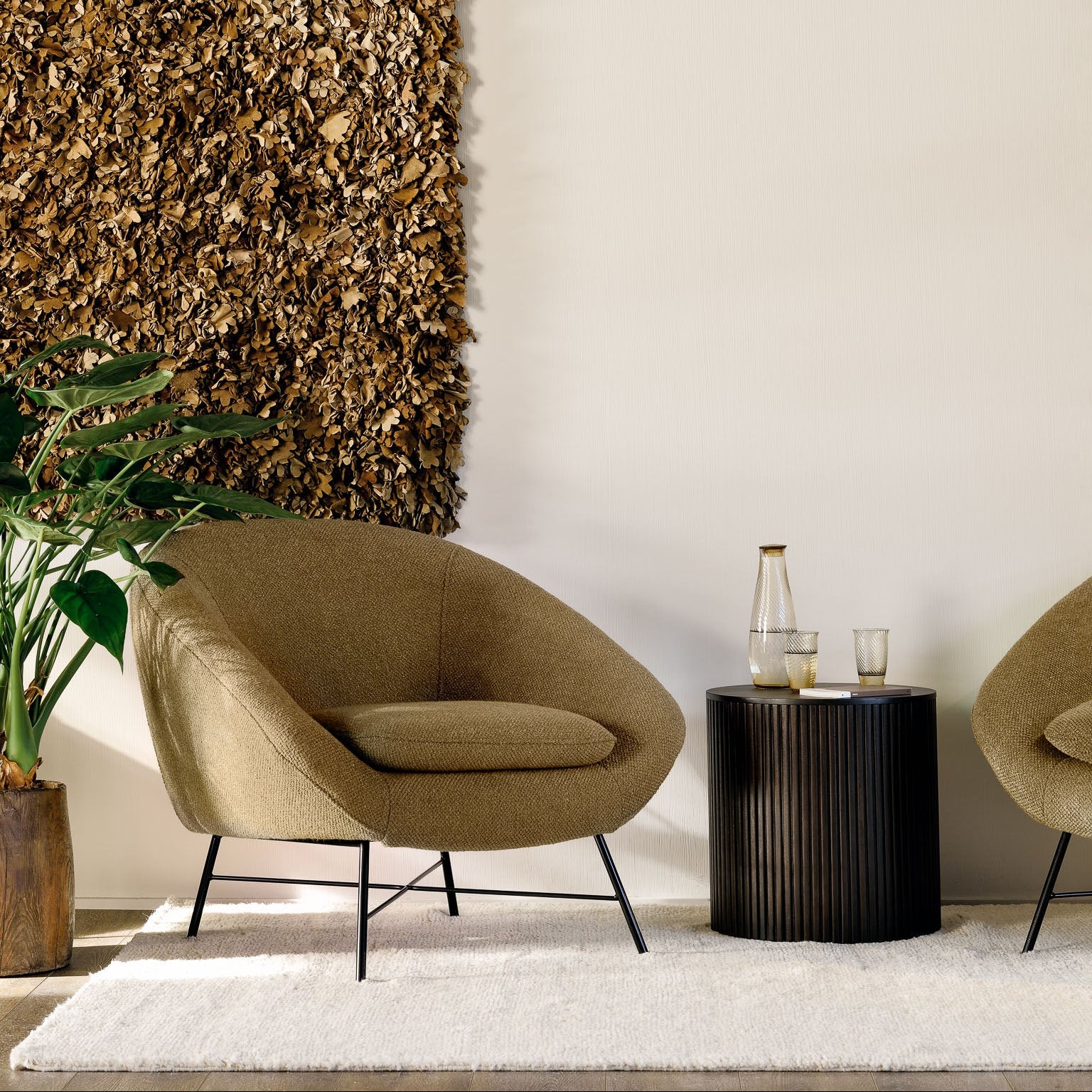 Ethnicraft Roller Max Side Table, FSC-certified solid wood furniture by Belgian brand