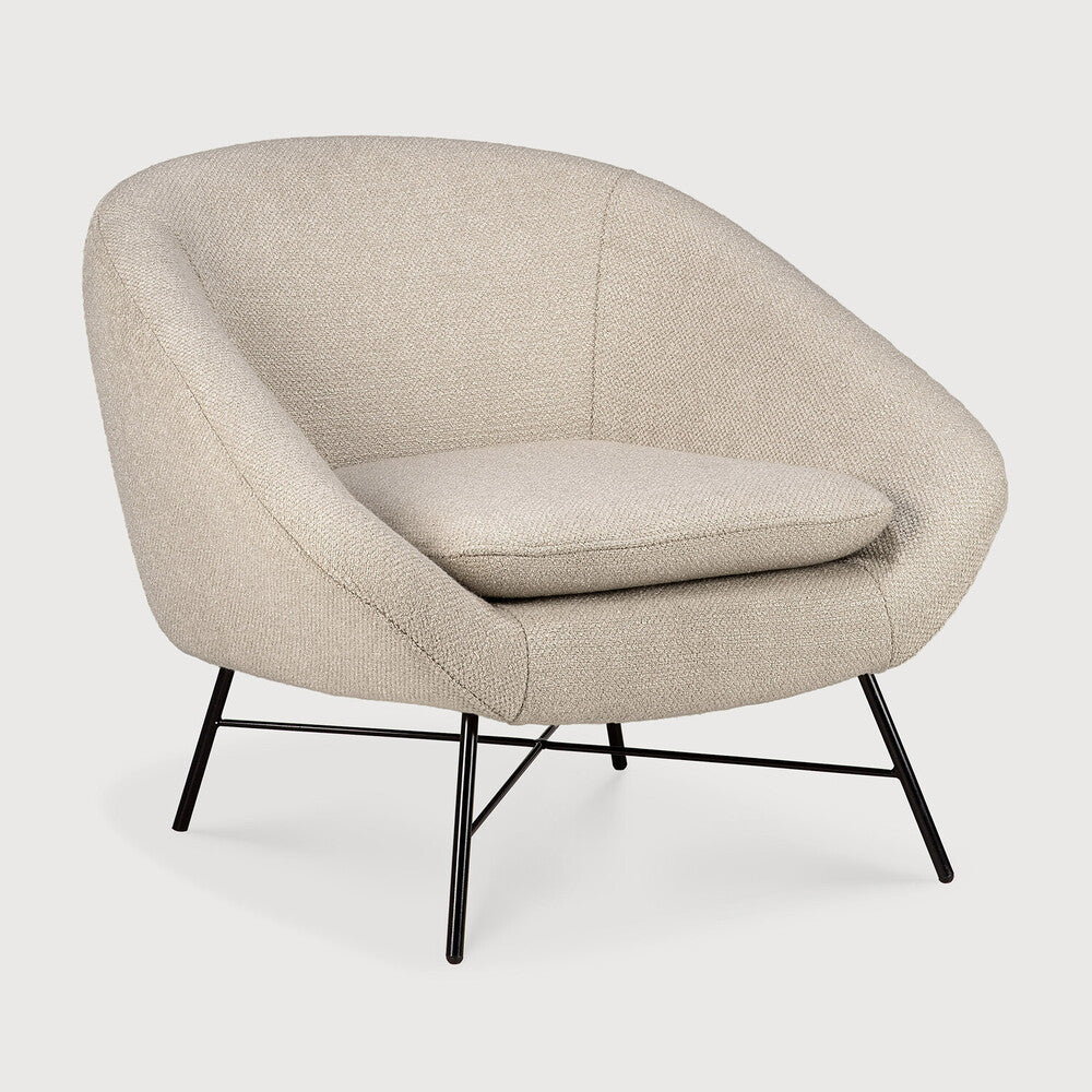 Ethnicraft Barrow Lounge Chair with FSC-certified solid wood frame, Belgian design
