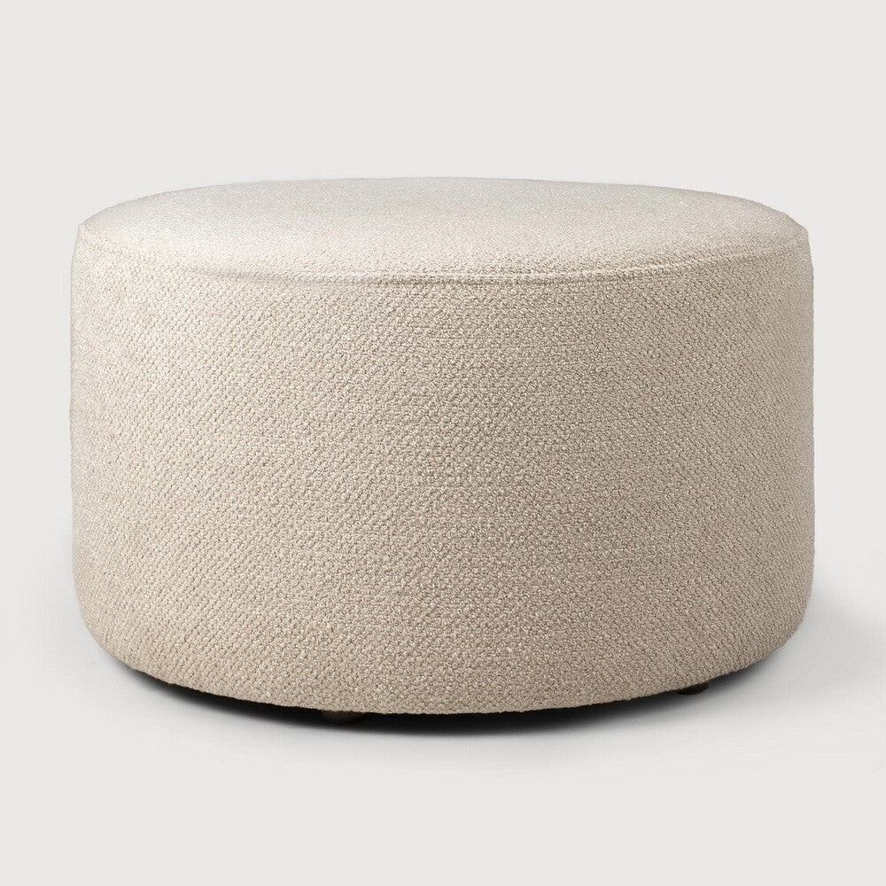 Ethnicraft Barrow Pouf with FSC-certified solid wood frame, Belgian design