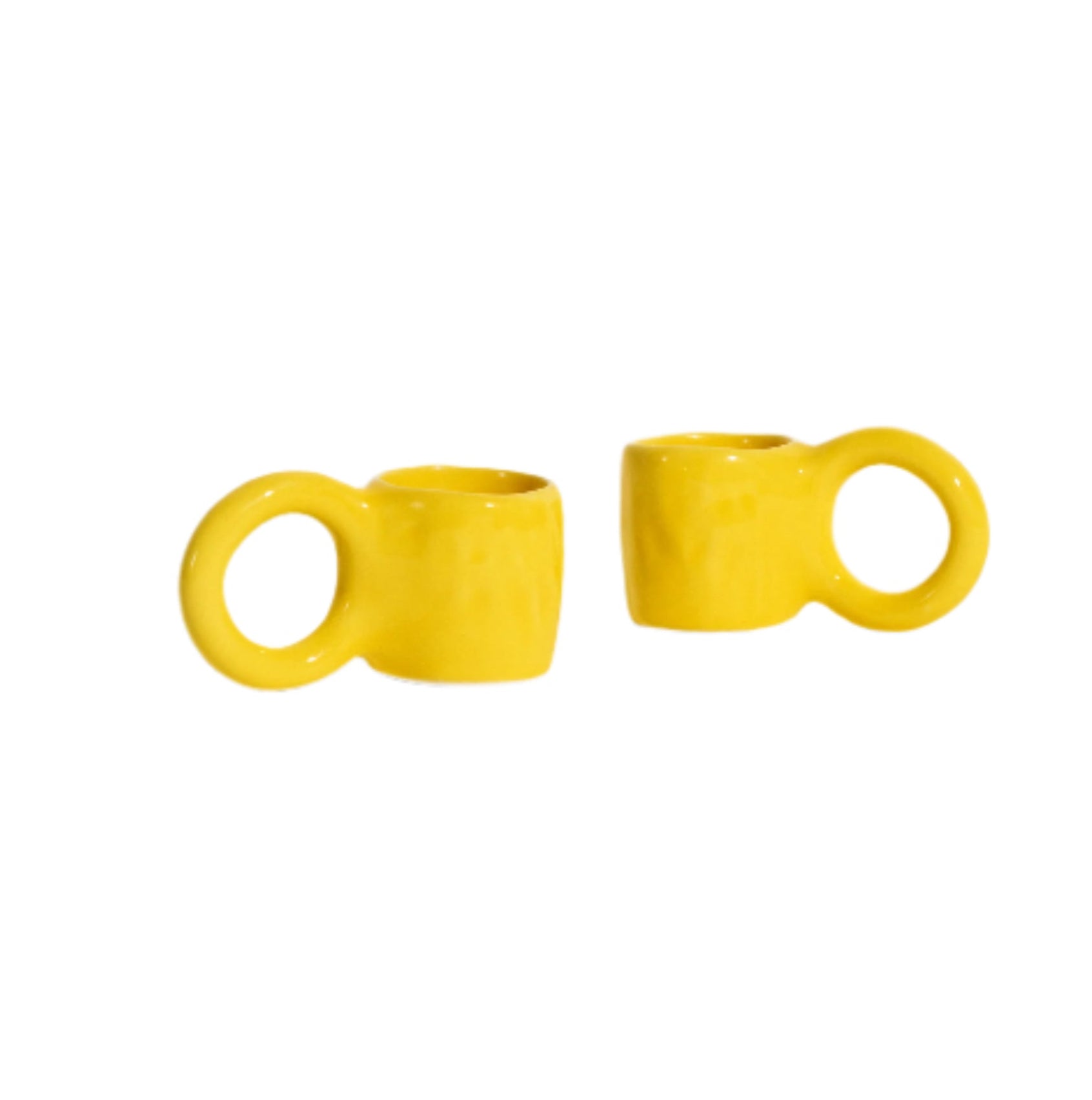 Petite Friture Donut Medium Mug in lemon, eco friendly ceramic design at Comosum
