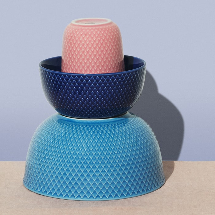 Lyngby Porcelain Rhombe Color Bowls