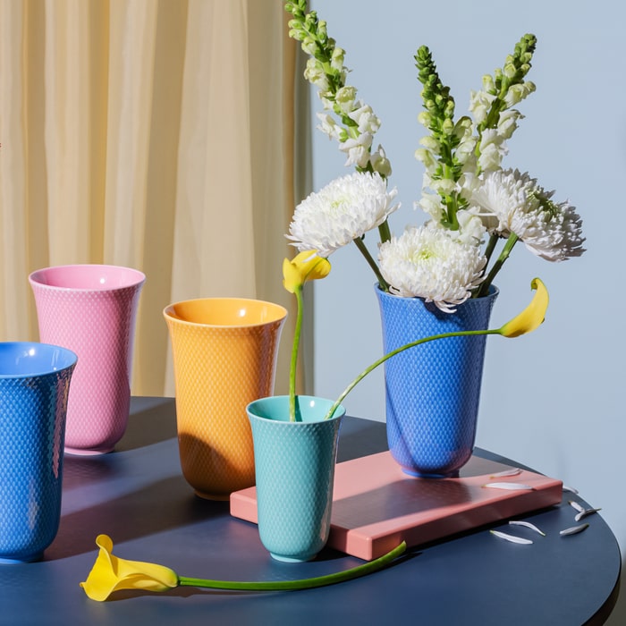 Lyngby Porcelain Rhombe Color Vases
