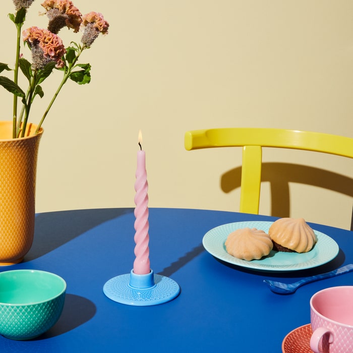 Lyngby Porcelain Rhombe Color Candle Holders