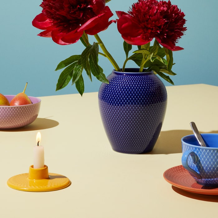 Lyngby Porcelain Rhombe Color Candle Holders