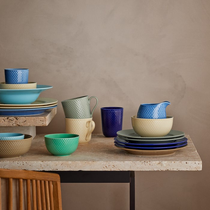 Lyngby Porcelain Rhombe Color Bowls