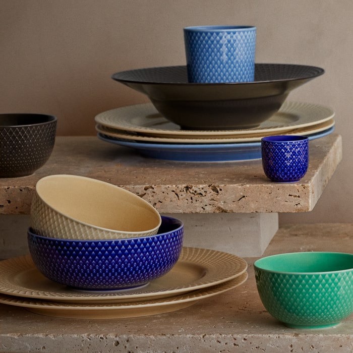 Lyngby Porcelain Rhombe Color Bowls
