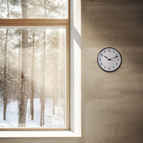 Arne Jacobsen Station Wall Clock White/Black