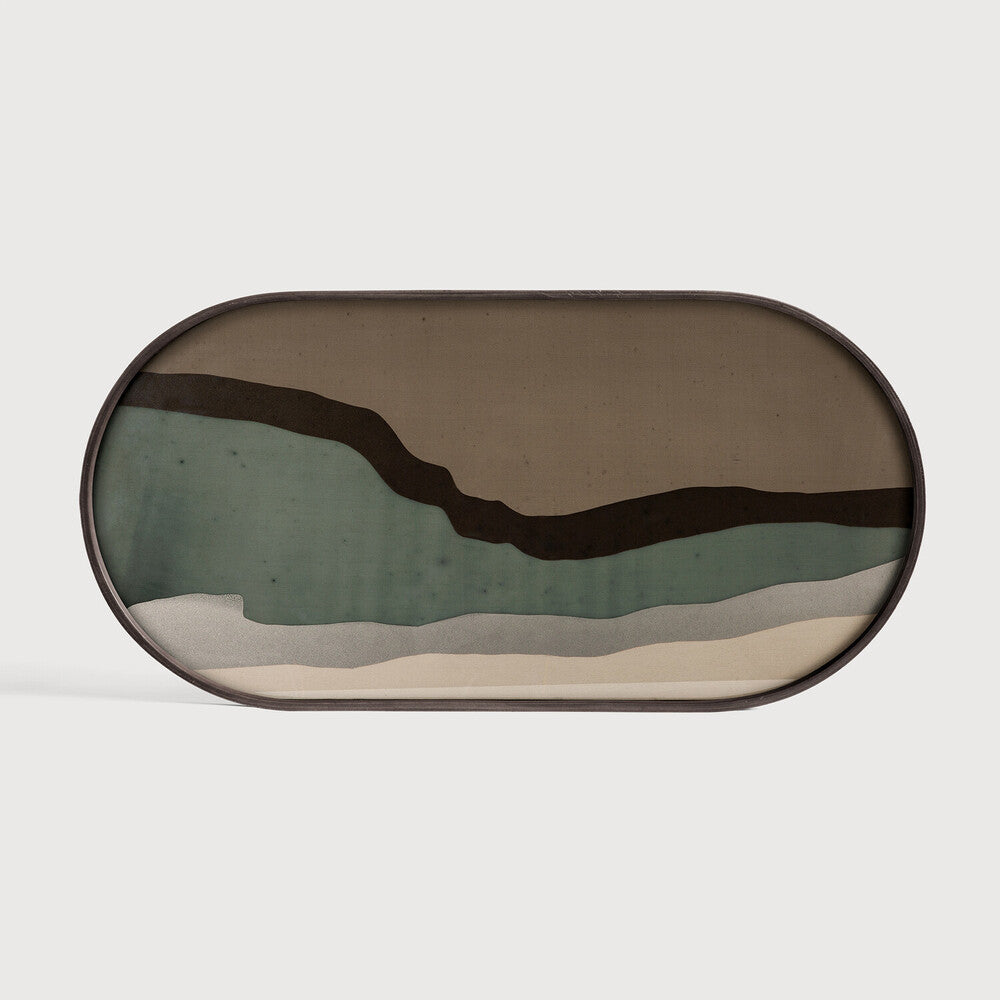 Ethnicraft Wabi Sabi Glass Tray with bronzed glass, Belgian-designed accessory