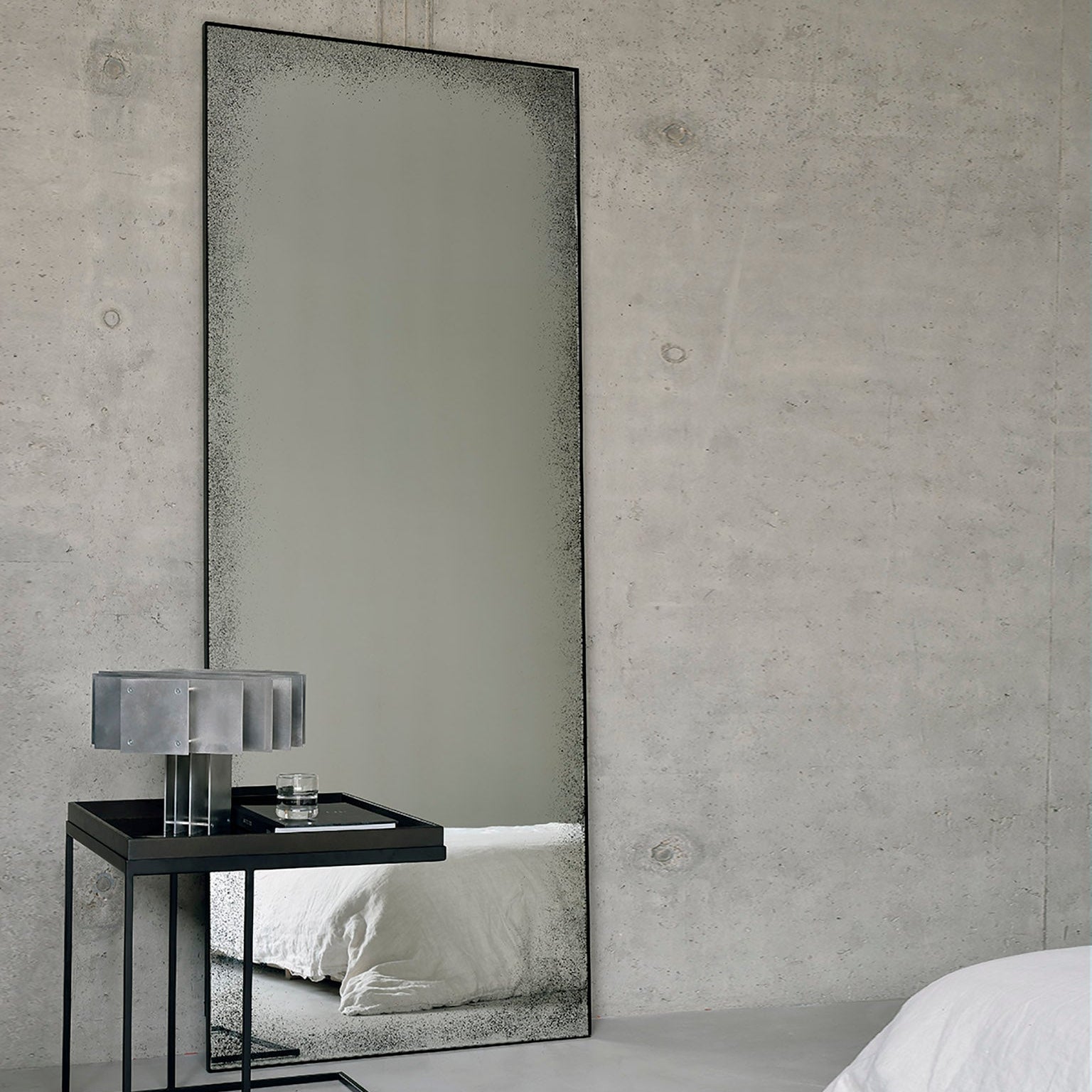 Ethnicraft Aged Wall Mirror with bronzed glass and Belgian craftsmanship