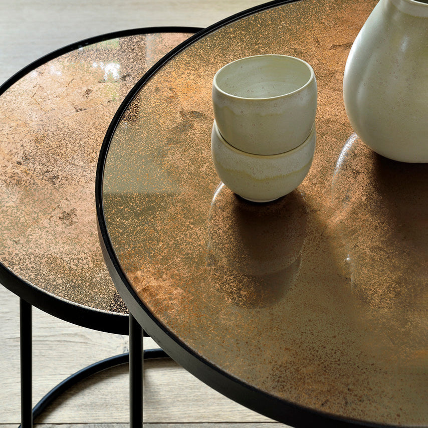Ethnicraft Nesting Coffee Table Set, FSC-certified solid wood furniture by Belgian brand