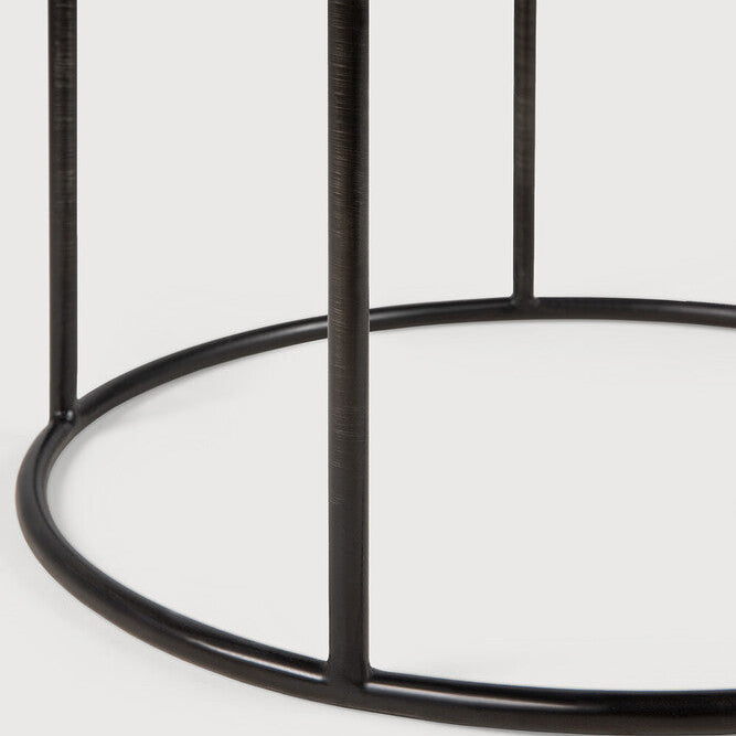 Ethnicraft Round Tray Side Table, FSC-certified solid wood furniture by Belgian brand
