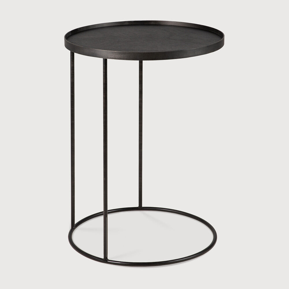 Ethnicraft Round Tray Side Table, FSC-certified solid wood furniture by Belgian brand