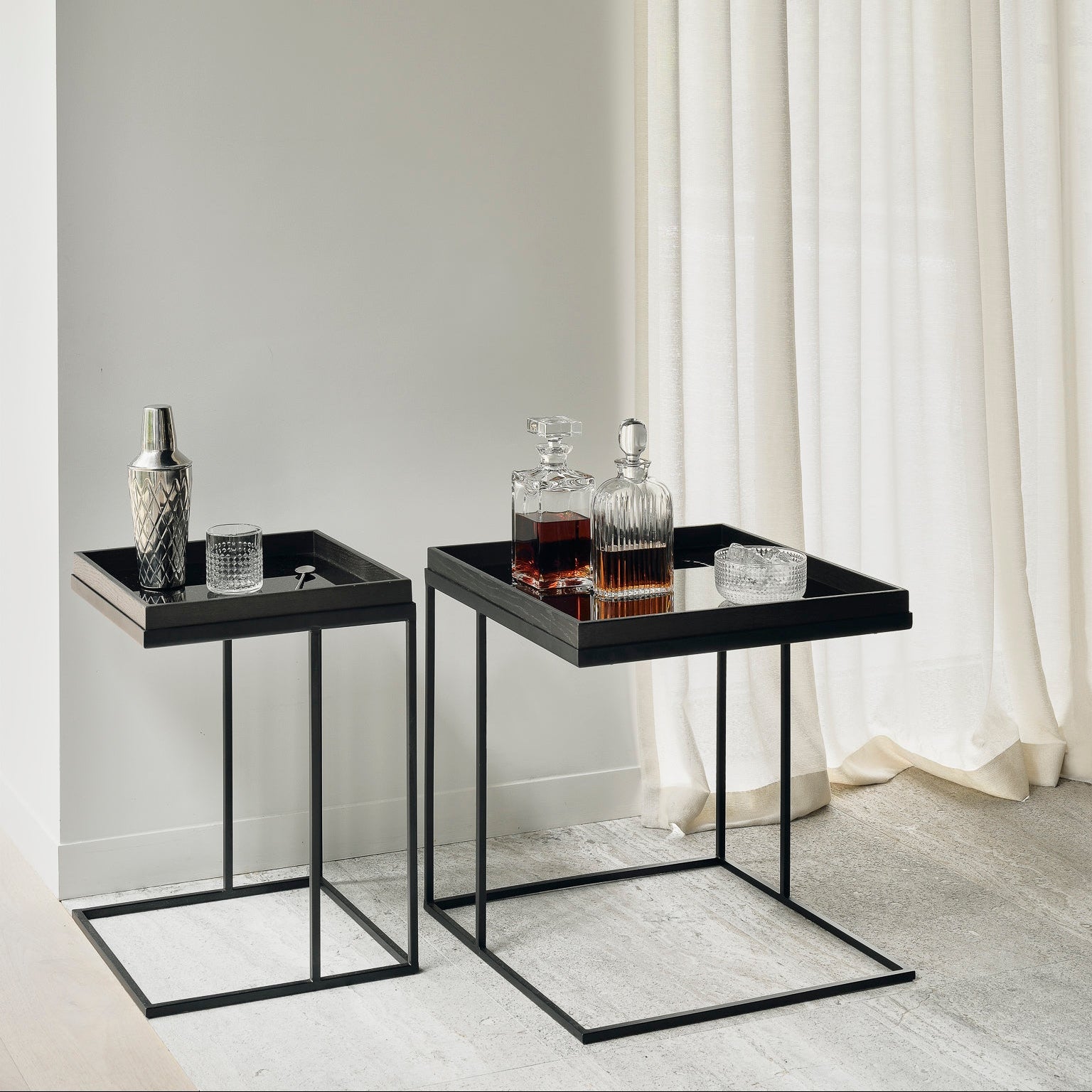 Ethnicraft Square Tray Side Table, FSC-certified solid wood furniture by Belgian brand