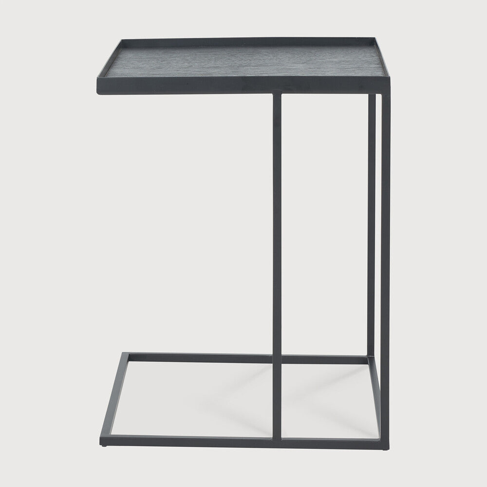 Modern Square Tray Side Table by Ethnicraft, sustainable black furniture crafted Comosum
