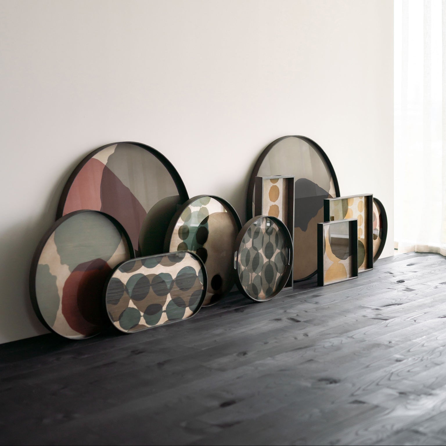 Ethnicraft Layered Dots Tray, FSC-certified solid wood furniture by Belgian brand
