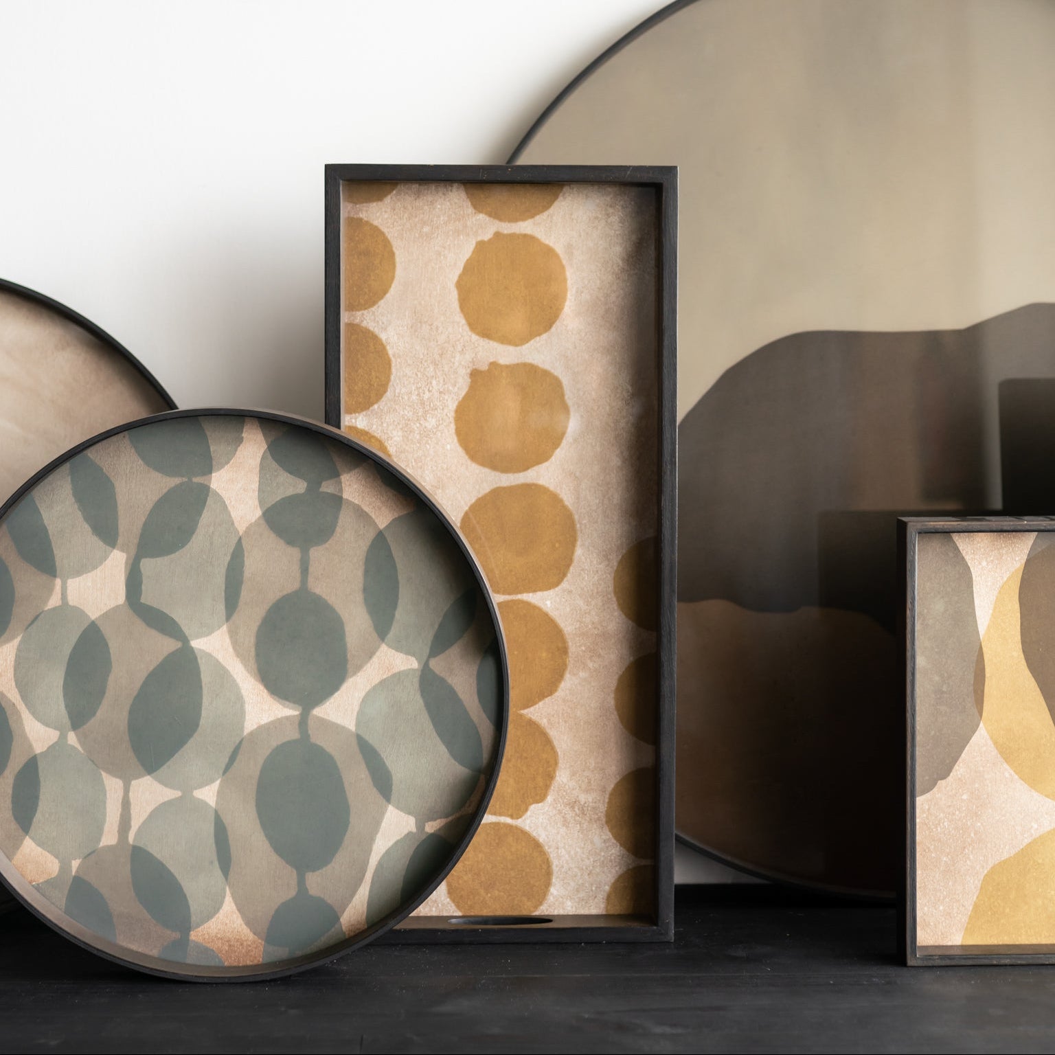 Ethnicraft Layered Dots Tray, FSC-certified solid wood furniture by Belgian brand