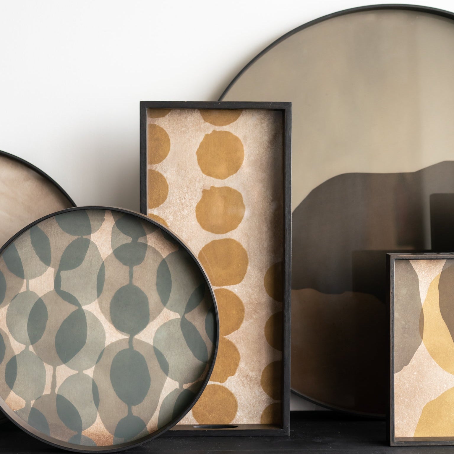 Ethnicraft Overlapping Dots Tray, FSC-certified solid wood furniture by Belgian brand