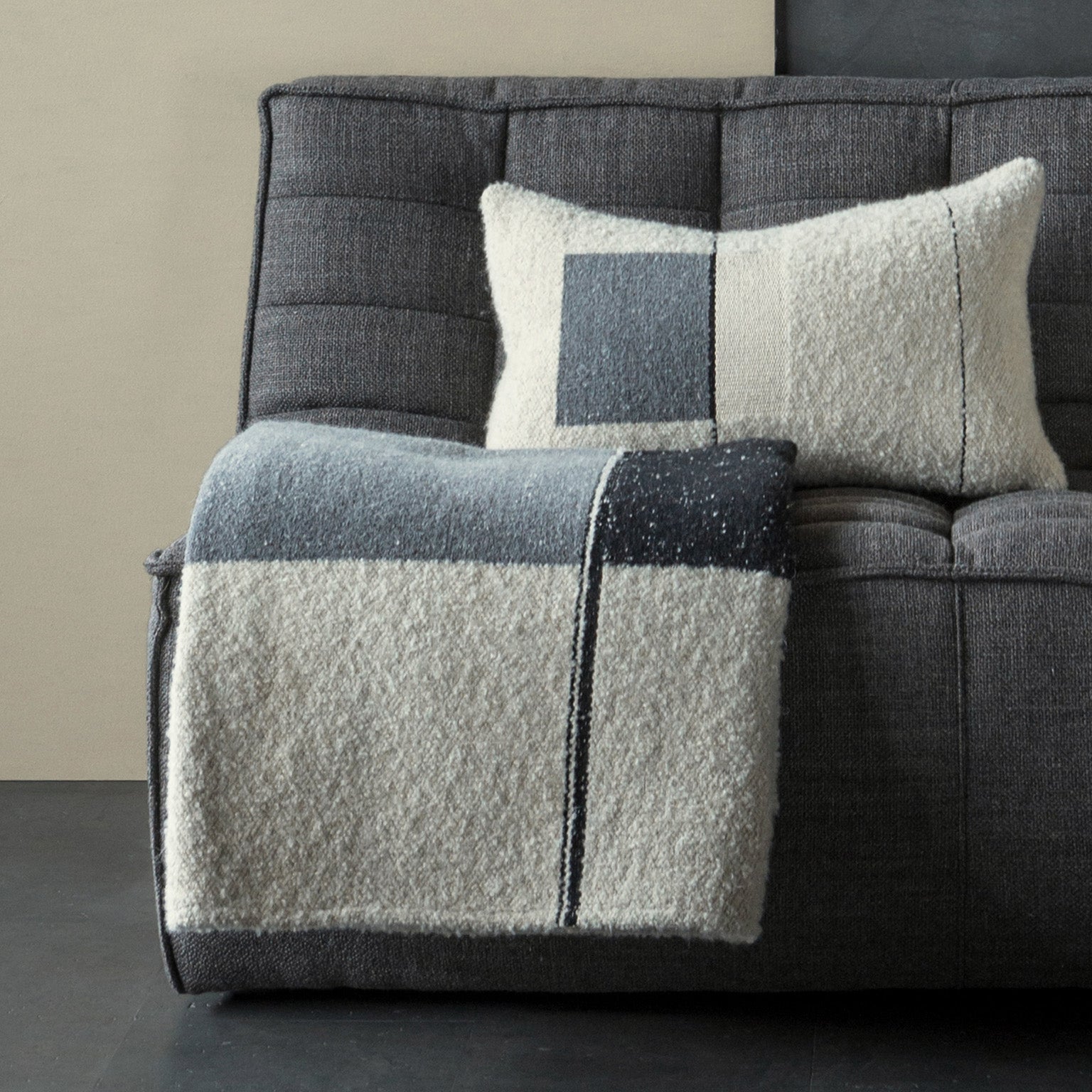 Ethnicraft Urban Cushion, woven outdoor textile by Belgian brand Ethnicraft