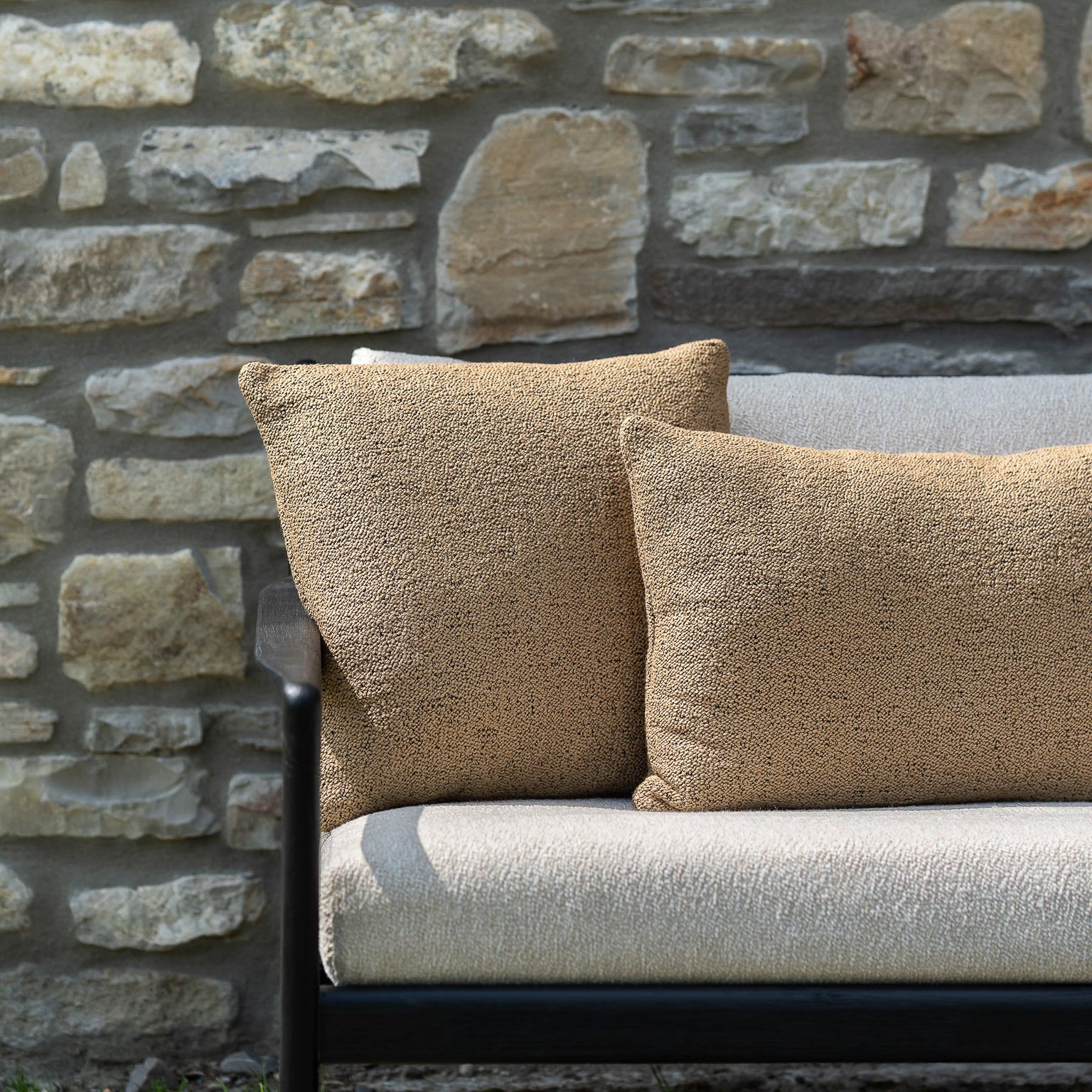Ethnicraft Nomad Outdoor Cushion, woven outdoor textile by Belgian brand Ethnicraft