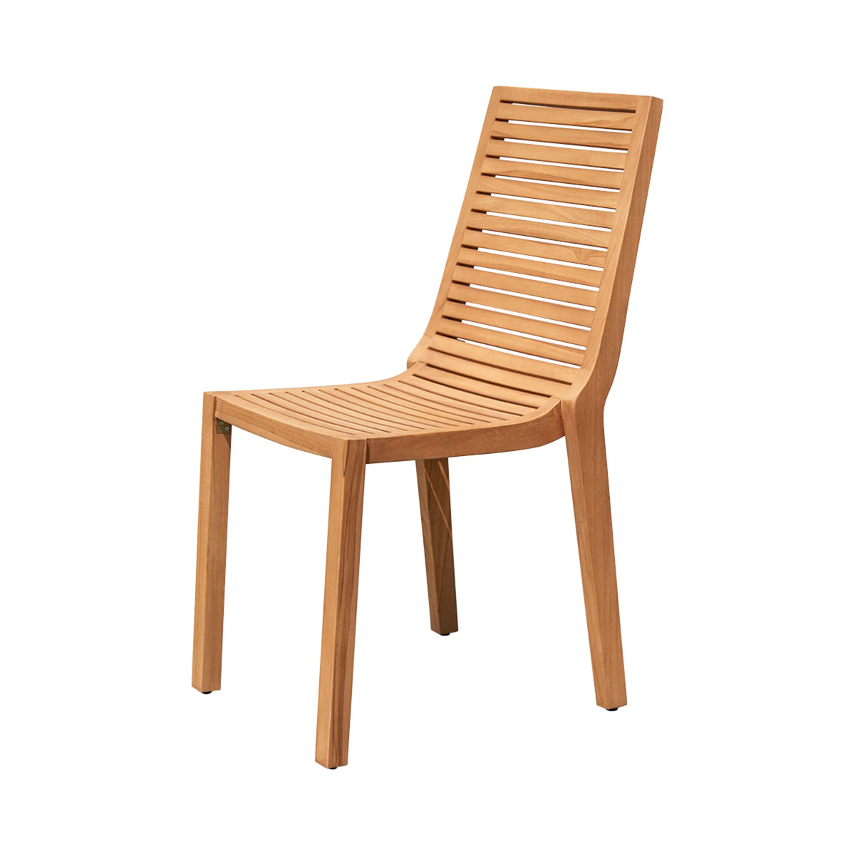 Tikamoon Teo outdoor dining chairs in solid teak, styled on a terrace