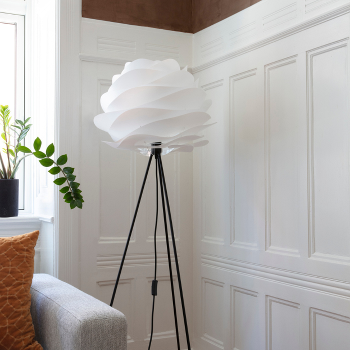 UMAGE Carmina Tripod Floor Lamp, H: 60", Medium Lampshade
