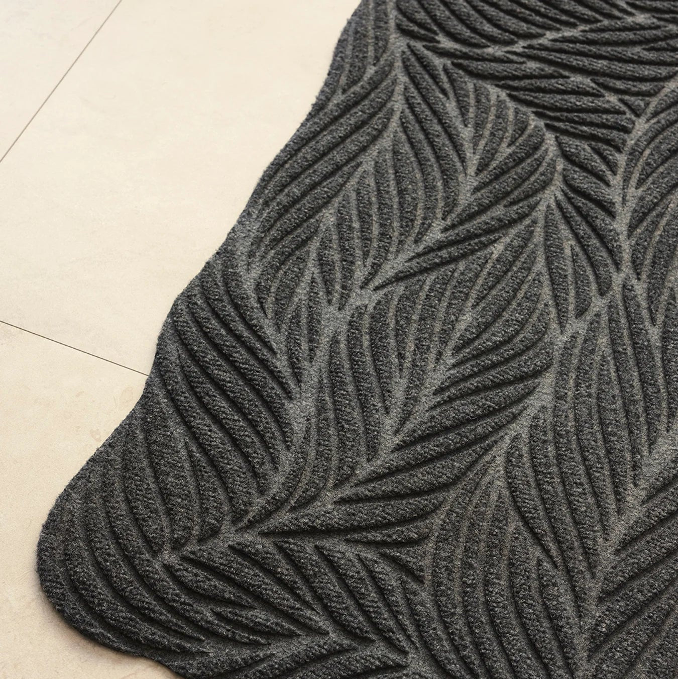 Heymat Twine All Weather Doormat doormat in Black styled in an entryway, recycled PET yarn Norwegian design