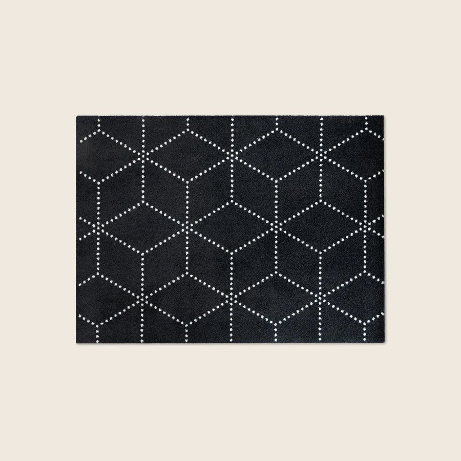 Heymat Hagl All Weather Doormat in Black, recycled PET yarn doormat, Norwegian sustainable design