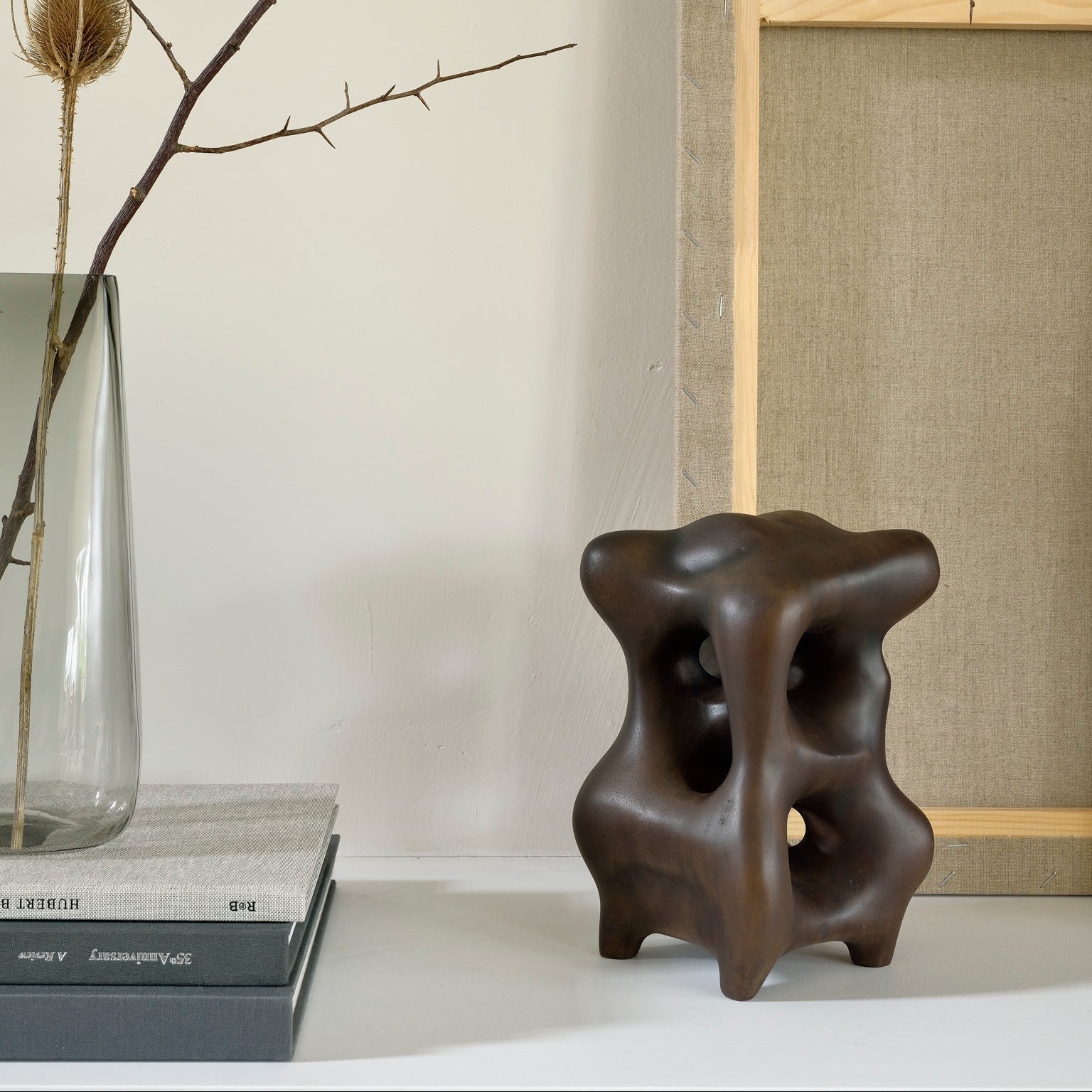 Ethnicraft Organic Sculpture in mahogany, FSC-certified solid mahogany with varnished finish