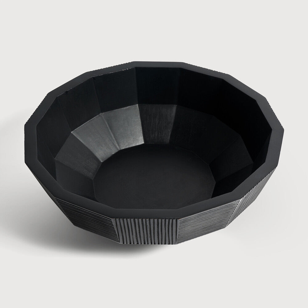 Ethnicraft Striped Bowl, FSC-certified solid wood furniture by Belgian brand