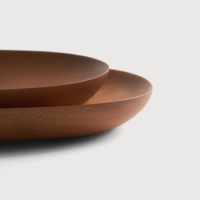 Ethnicraft Thin Oval Board Set - Mahogany in mahogany, FSC-certified solid mahogany