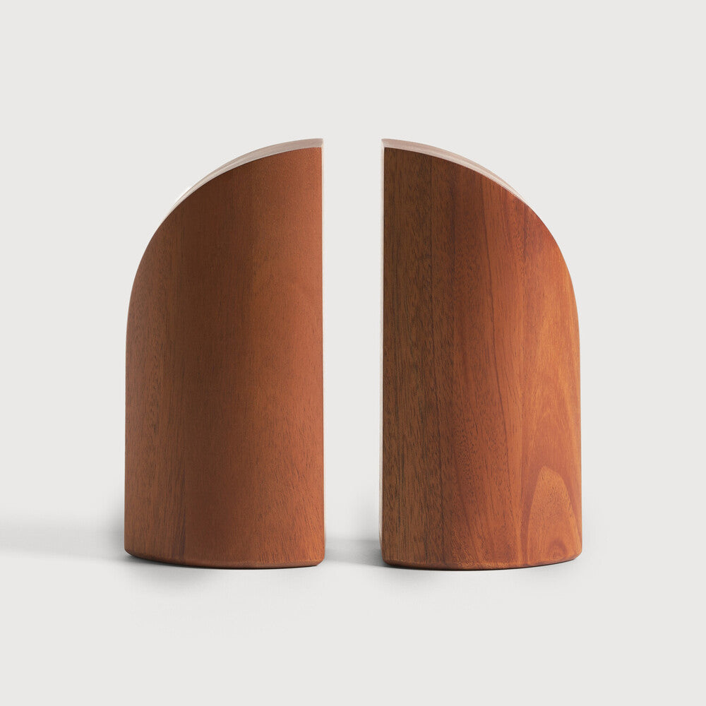 Ethnicraft PI Book Ends- Mahogany in mahogany, FSC-certified solid mahogany
