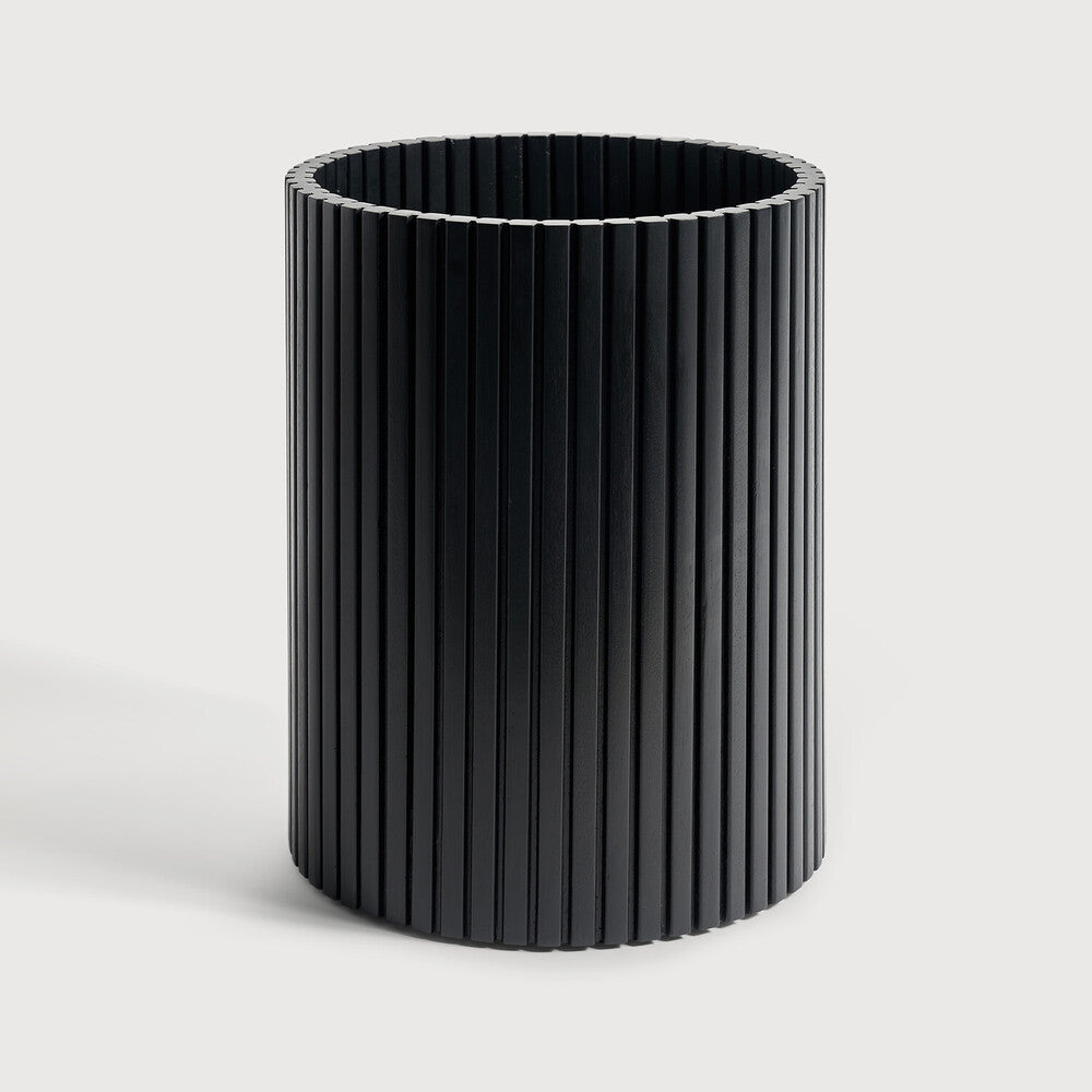 Ethnicraft Roller Max Paper Basket, FSC-certified solid wood furniture by Belgian brand