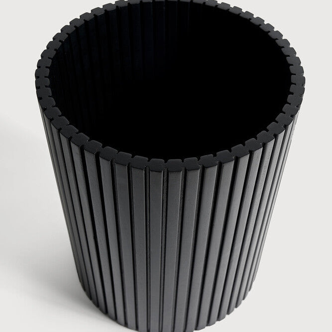 Ethnicraft Roller Max Paper Basket, FSC-certified solid wood furniture by Belgian brand