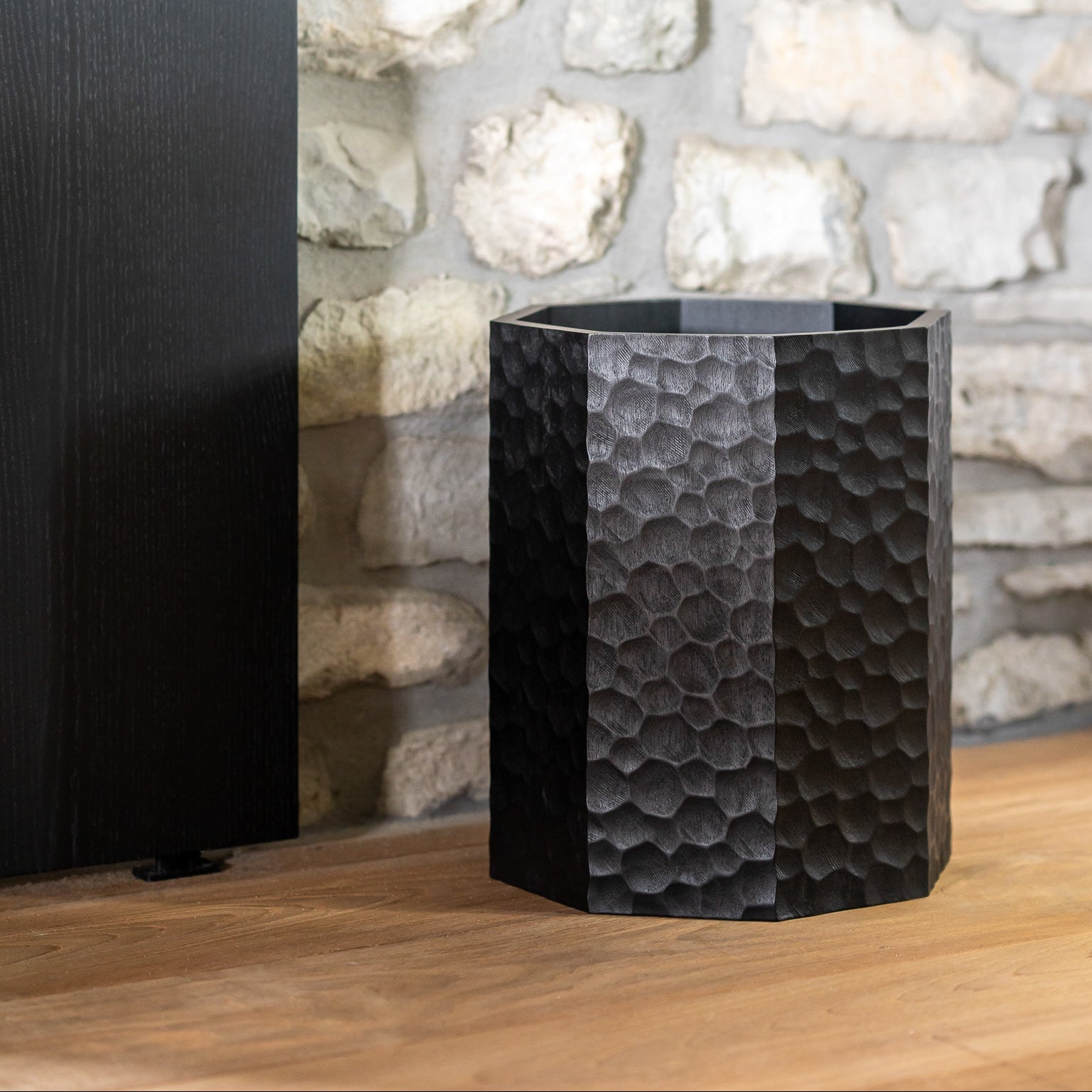 Ethnicraft Chopped Paper Basket, FSC-certified solid wood furniture by Belgian brand