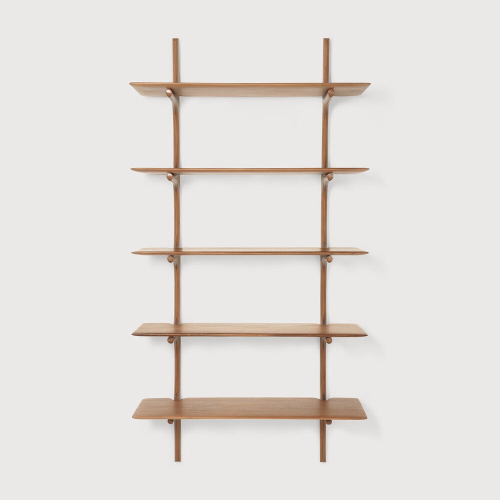 PI Wall Shelf in solid oak by Ethnicraft, eco friendly storage design at Comosum