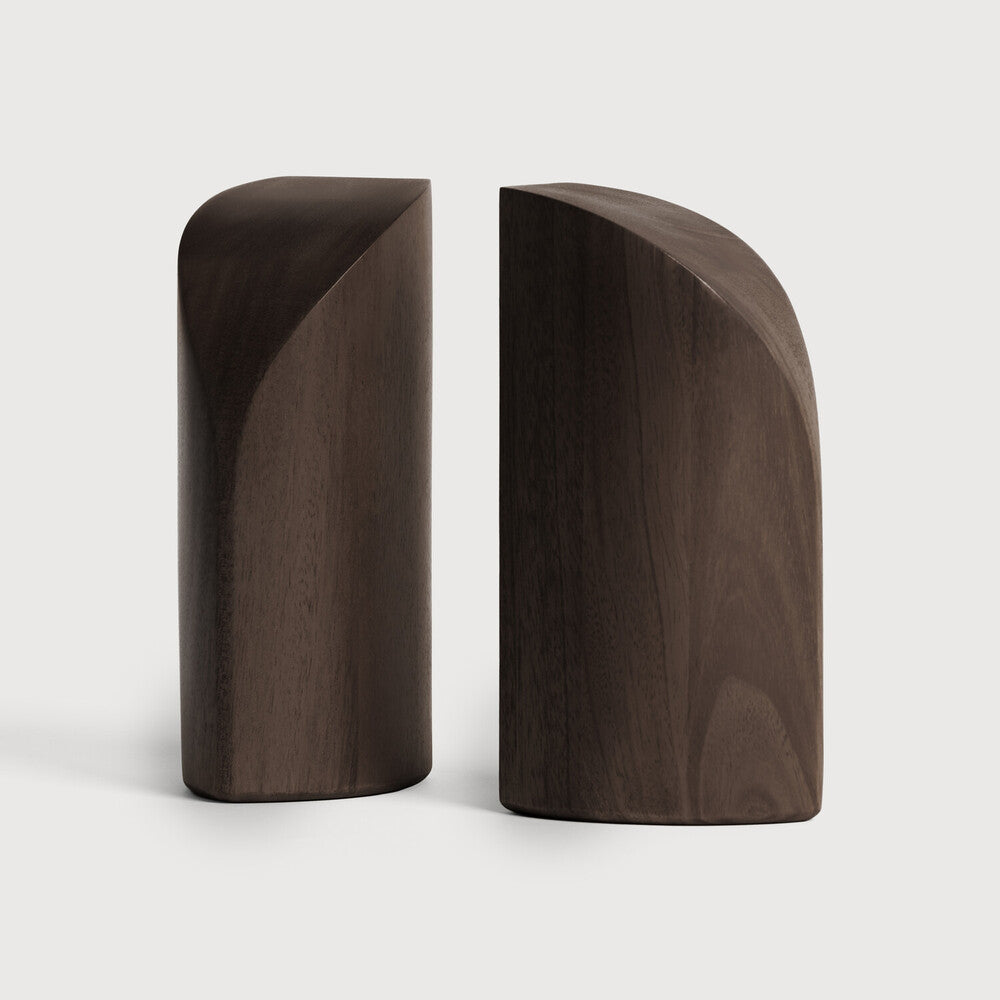 Ethnicraft PI Book Ends- Mahogany in mahogany, FSC-certified solid mahogany