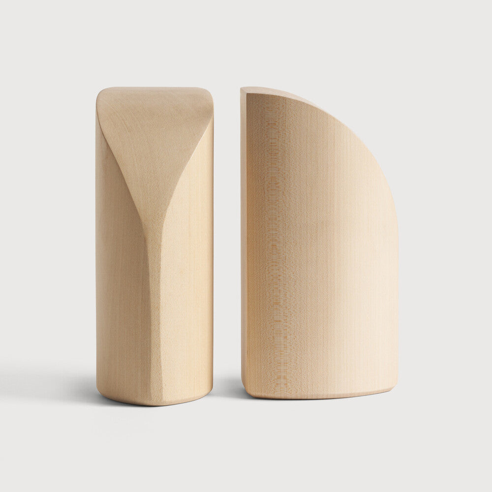 Ethnicraft PI Book Ends - Sycamore in sycamore, FSC-certified solid sycamore